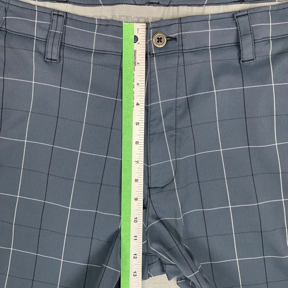 Under Armour HeatGear Windowpane Plaid‎ Loose Fit Golf Shorts Mens 40 Blue Gray